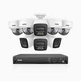 H800 - 4K 8 Channel PoE Security System with 4 Bullet & 4 Dome (IK10) Cameras, Vandal-Resistant, Human & Vehicle Detection, Built-in Mic, RTSP Supported